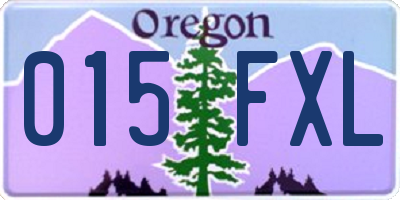 OR license plate 015FXL