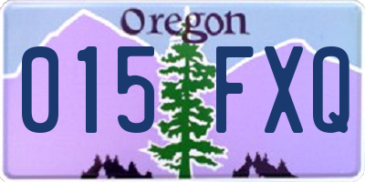 OR license plate 015FXQ