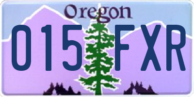 OR license plate 015FXR