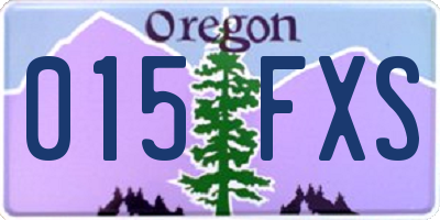 OR license plate 015FXS