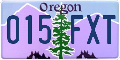 OR license plate 015FXT