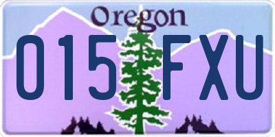OR license plate 015FXU