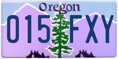 OR license plate 015FXY