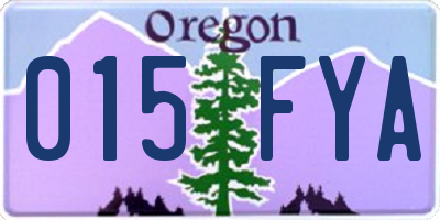OR license plate 015FYA