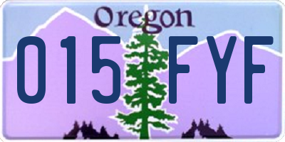 OR license plate 015FYF