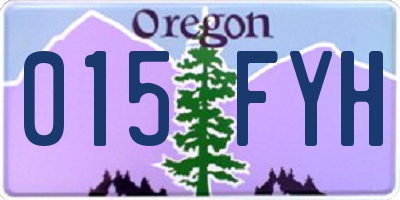 OR license plate 015FYH