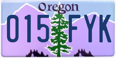 OR license plate 015FYK