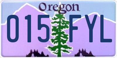 OR license plate 015FYL