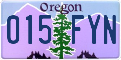 OR license plate 015FYN
