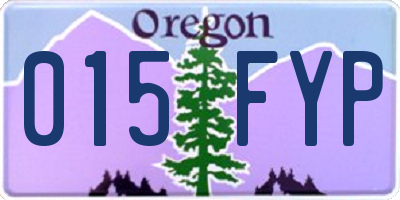 OR license plate 015FYP
