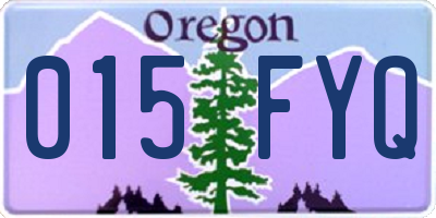 OR license plate 015FYQ