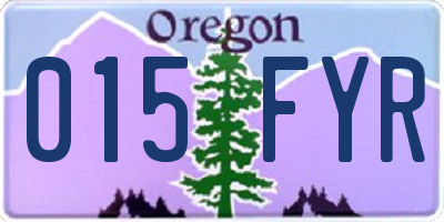 OR license plate 015FYR