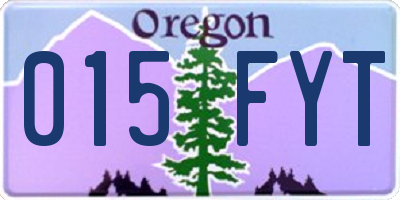 OR license plate 015FYT
