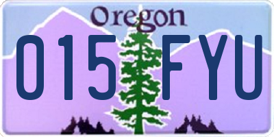 OR license plate 015FYU