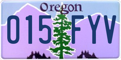 OR license plate 015FYV