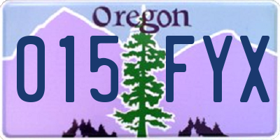 OR license plate 015FYX