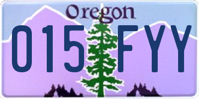 OR license plate 015FYY