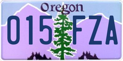 OR license plate 015FZA