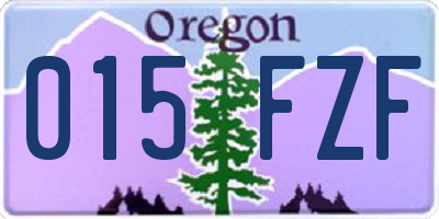 OR license plate 015FZF