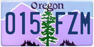 OR license plate 015FZM