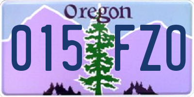 OR license plate 015FZO