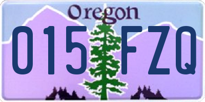 OR license plate 015FZQ