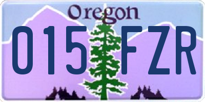 OR license plate 015FZR
