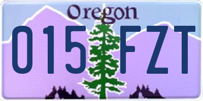 OR license plate 015FZT