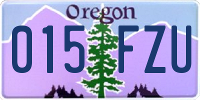OR license plate 015FZU