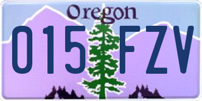 OR license plate 015FZV