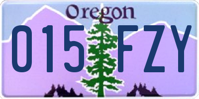 OR license plate 015FZY