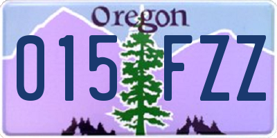 OR license plate 015FZZ