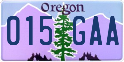 OR license plate 015GAA