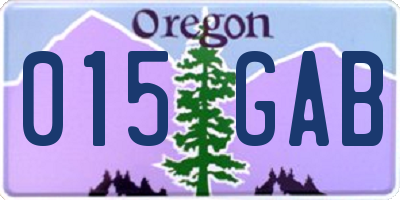 OR license plate 015GAB