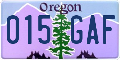 OR license plate 015GAF