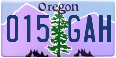 OR license plate 015GAH