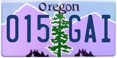OR license plate 015GAI