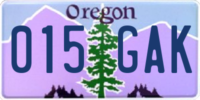 OR license plate 015GAK