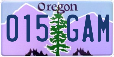 OR license plate 015GAM