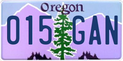 OR license plate 015GAN