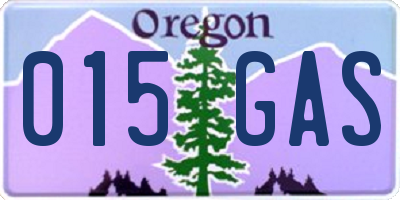 OR license plate 015GAS