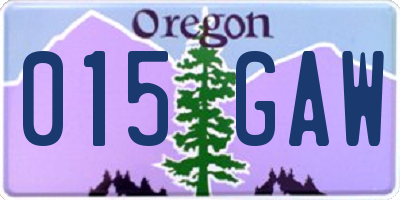 OR license plate 015GAW