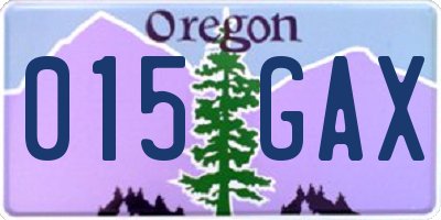 OR license plate 015GAX