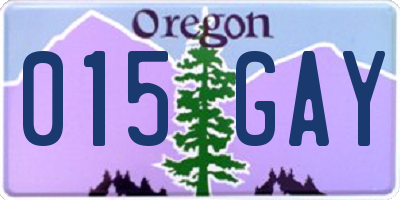 OR license plate 015GAY