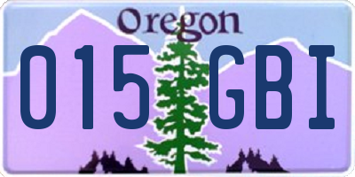 OR license plate 015GBI