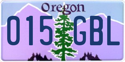 OR license plate 015GBL