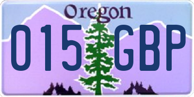 OR license plate 015GBP