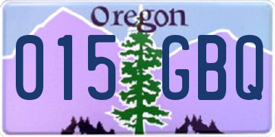 OR license plate 015GBQ