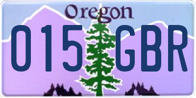 OR license plate 015GBR