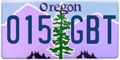 OR license plate 015GBT